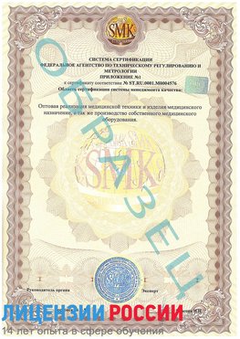 Образец сертификата соответствия (приложение) Луховицы Сертификат ISO 13485